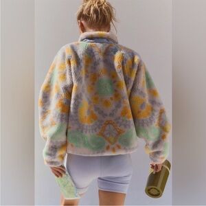 NWT Free People Hit The Slopes Printed Fleece Pullover